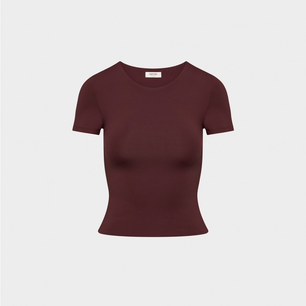 Aritzia Deep Burgundy Short Sleeve Tee